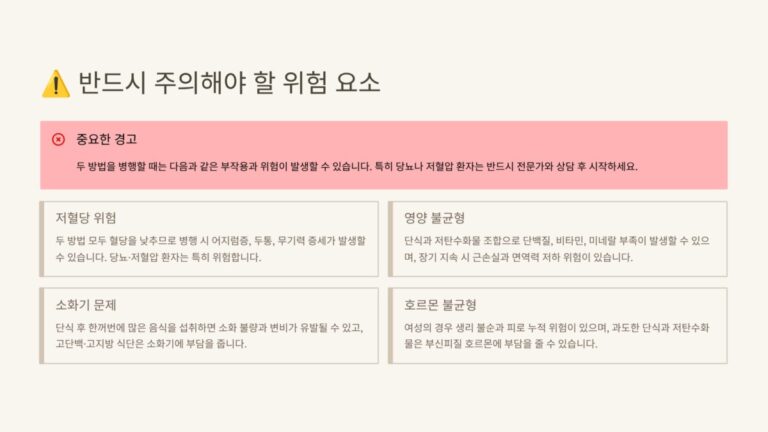 저탄수 + 간헐적 단식 병행 시 주의할 점1