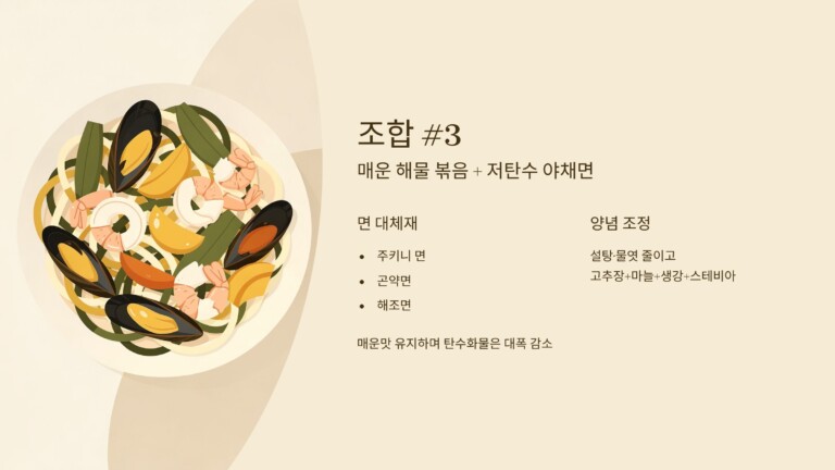 해물 볶음 + 저탄수 야채면