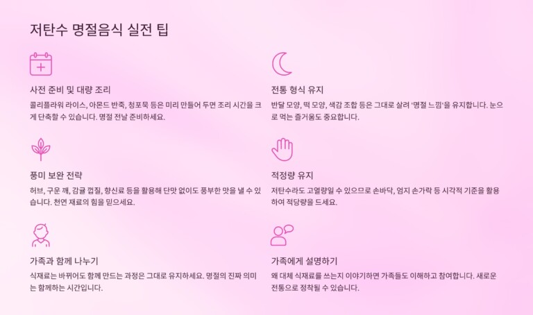 명절음식 실전 팁