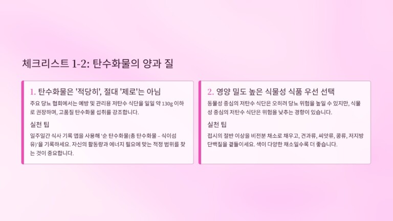 탄수화물 양과 질